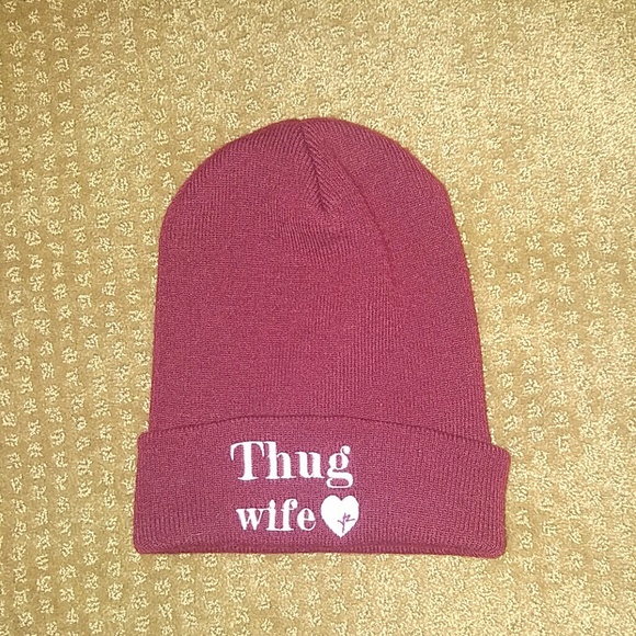 Dark red beanie hat