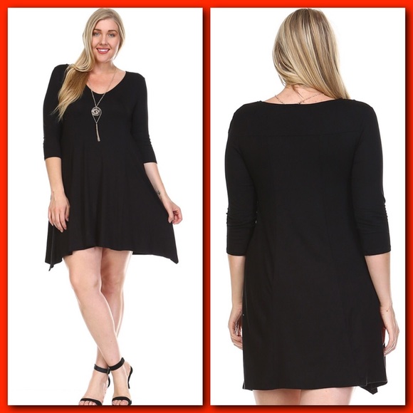 1 LEFT⭐️SALE🔴Plus Size Black Dress - Picture 2 of 2