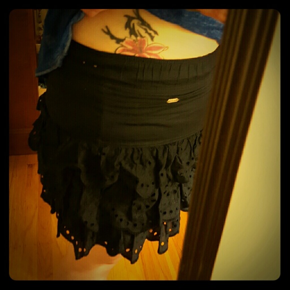 Hollister Dark blue ruffle layered skirt