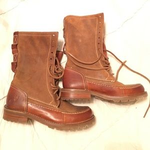 RARE Frye Leather Lace Up Boots