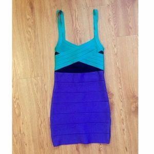 Bebe Body-Con Color-Block Dress