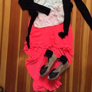 High-Low Hot Pink Skirt