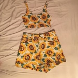 American apparel high waisted sunflower shorts