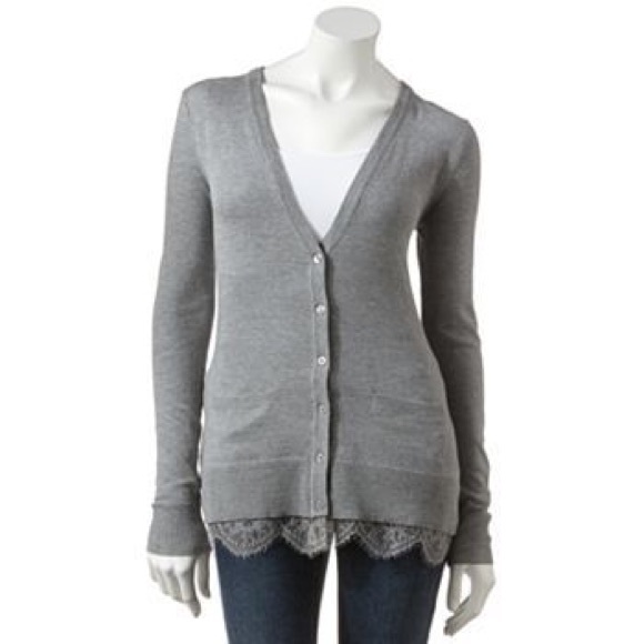Elle lace trim boyfriend cardigan