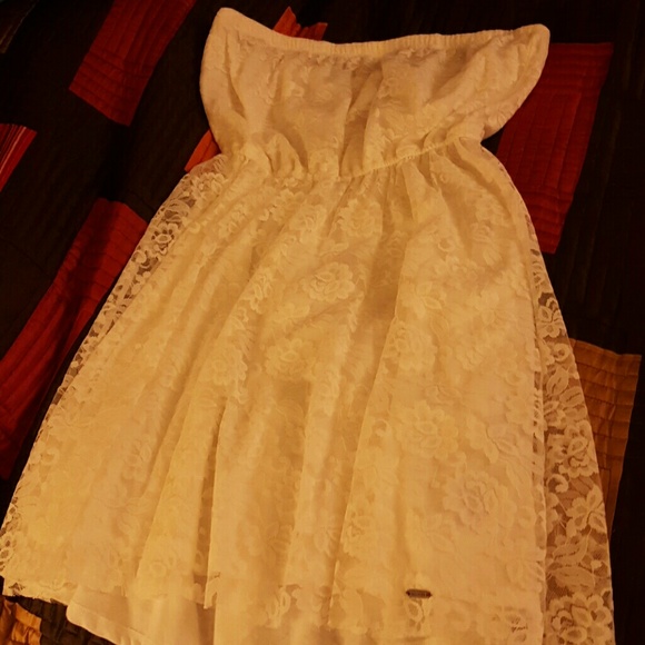 Hollister White flower laced knee length dress