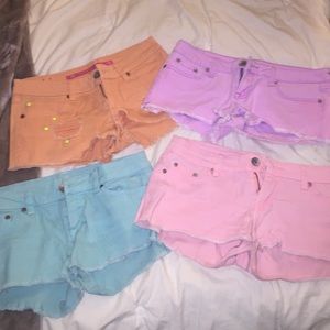 4 pairs of colorful daisy dukes!