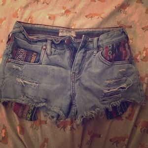 Free people, textile-patterned shorts