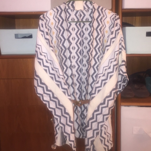 Sweaters - Reversible Aztec shaw-cardigan.