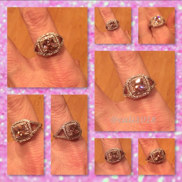 🆕Pink & White Sapphire Cocktail Ring SZ 10 - Picture 2 of 4