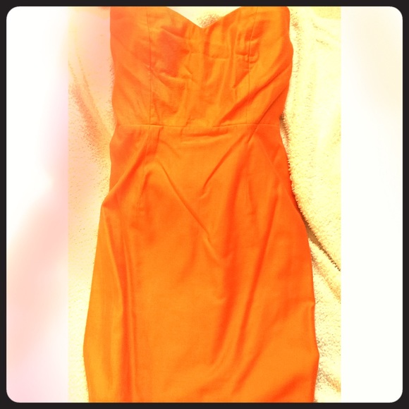 Strapless Orange cotton Judith March dress NWOT - Picture 1 of 3