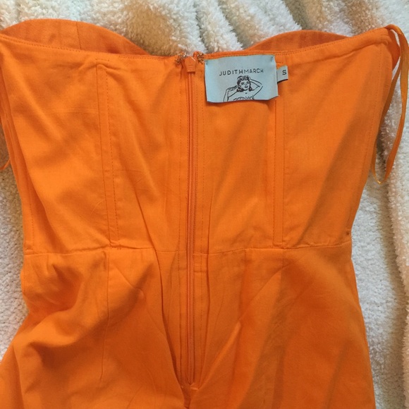 Strapless Orange cotton Judith March dress NWOT - Picture 2 of 3