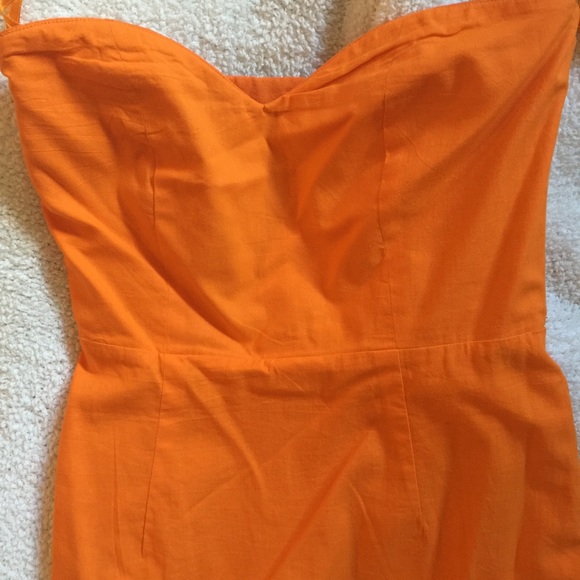 Strapless Orange cotton Judith March dress NWOT - Picture 3 of 3