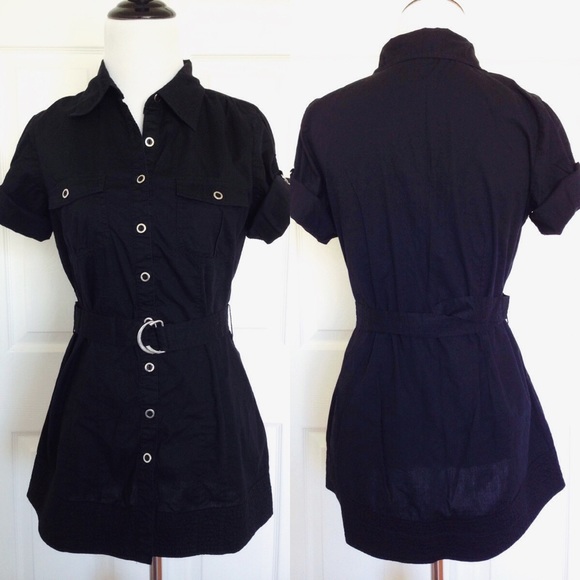 Black button down tunic