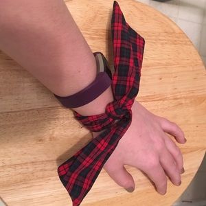 Red and Navy Plaid Hair Accessory