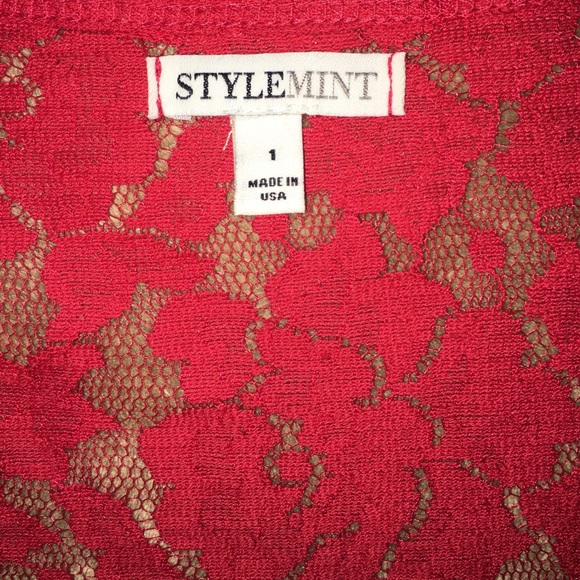 StyleMint Red Lace Top - Picture 4 of 4
