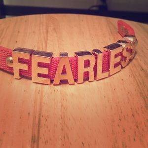 "Fearless" Orange Chunk Letter Bracelet