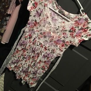 Floral l.e.i. Top lace tee shirt white vintage