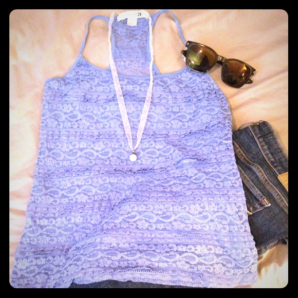 Blue Forever 21 tank top