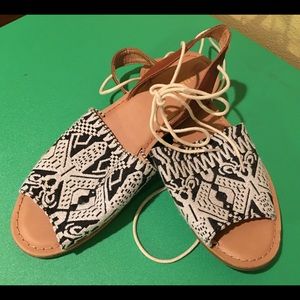 Old Navy Flat Sandals Tied at the Ankle