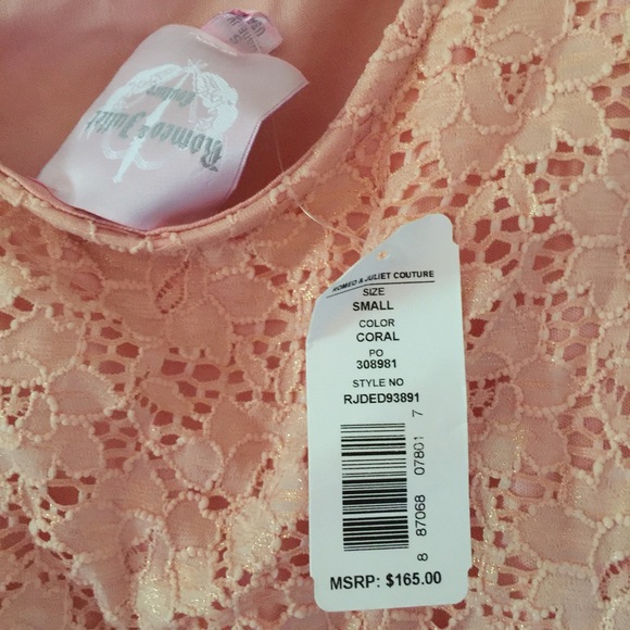 Romeo & Juliet pink lace sleeveless dress bow NWT - Picture 3 of 3