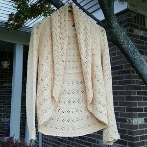 Unique Open Draped Yellow Keyhole Cardigan
