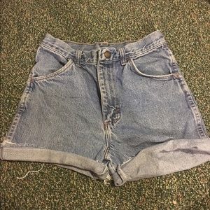 High waisted denim cutoff shorts