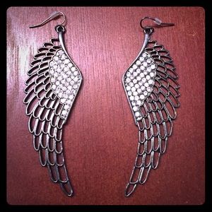Claire's Angel Wings earrings with crystals. .