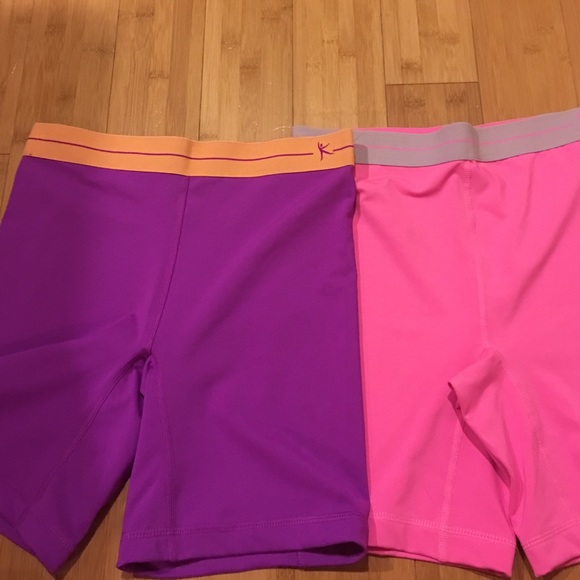 2 pairs of danskin FUN colored spandex shorts M