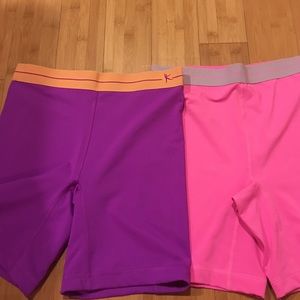 2 pairs of danskin FUN colored spandex shorts M