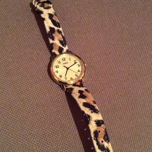Timex animal/leopard print watch