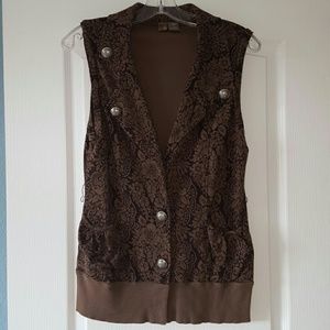 Buckle Brown Paisley Vest sz. L