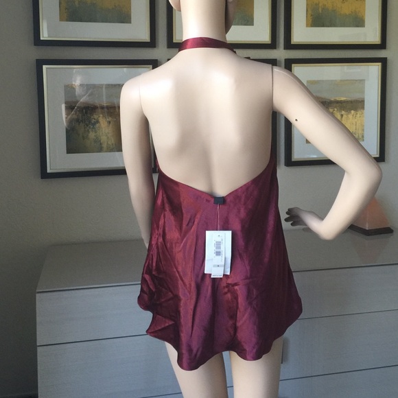 Laundry by Shelli Segal burgundy silky top size 0 - Picture 2 of 4