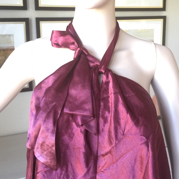 Laundry by Shelli Segal burgundy silky top size 0 - Picture 3 of 4