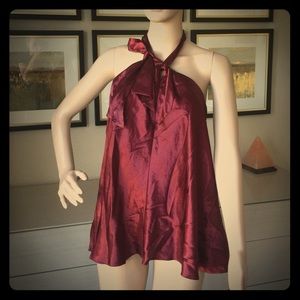 Laundry by Shelli Segal burgundy silky top size 0