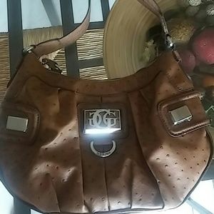 Brown leather guess purse