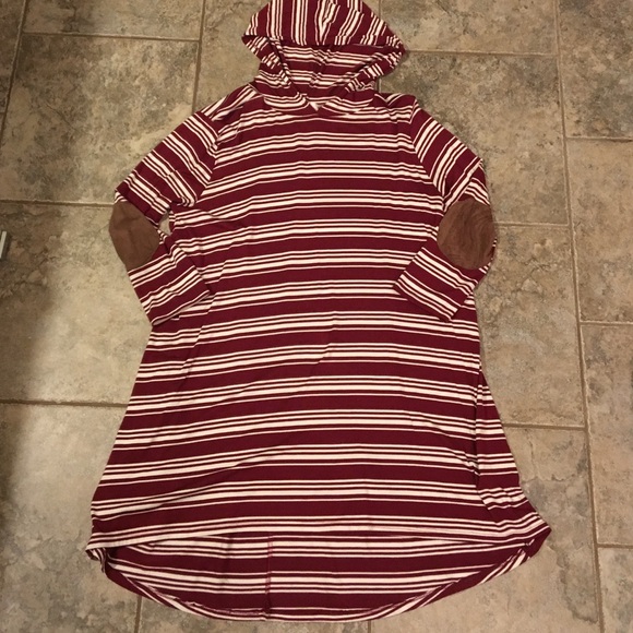 Hooded Tunic with Elbow Patches
