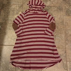 Hooded Tunic with Elbow Patches