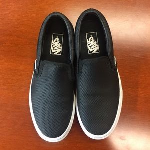 Vans Black Perf Classic Slip On Sneakers w7.5