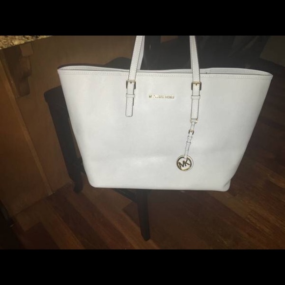 All white MK PURSE