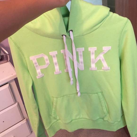 Light green Victoria secret sweatshirt.