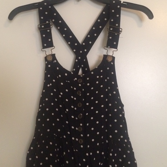 polka dot overall dress