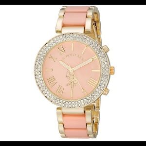 Polo Pink and Gold Tone Watch