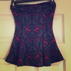 Floral peplum tube top