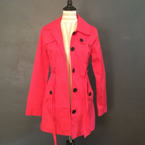 Charlotte Russe Hot Pink Lightweight Trench Coat