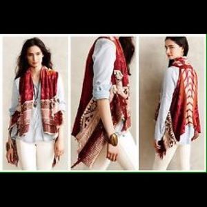 Anthro Moth Durango jacquard poncho M/L