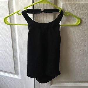 Black around the neck crop top