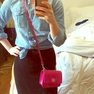 Coach Pink Leather Mini Crossbody