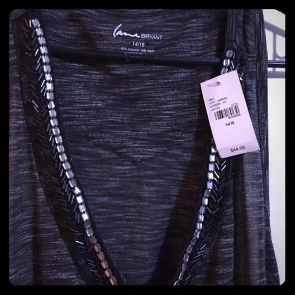 Lane Bryant Embellished V neck sleeves top