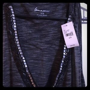 Lane Bryant Embellished V neck sleeves top