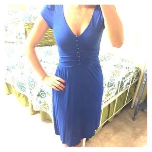 Blue pin up button up dress 50s style